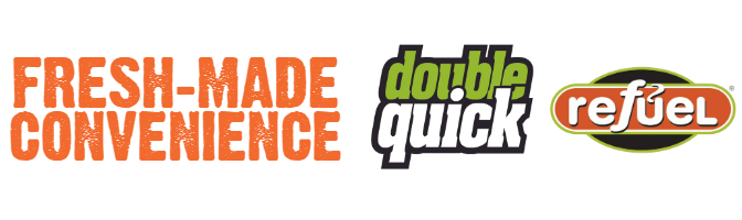 Horizontal co brand logos from Refuel and Double Quick.