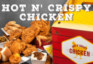 Hot and crispy chicken flip box.