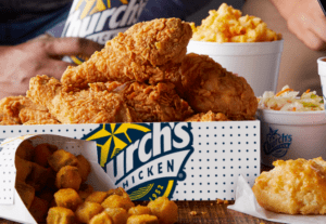 Closeup of fresh Church's Chicken.