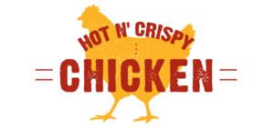 Hot and crispy chicken logo.