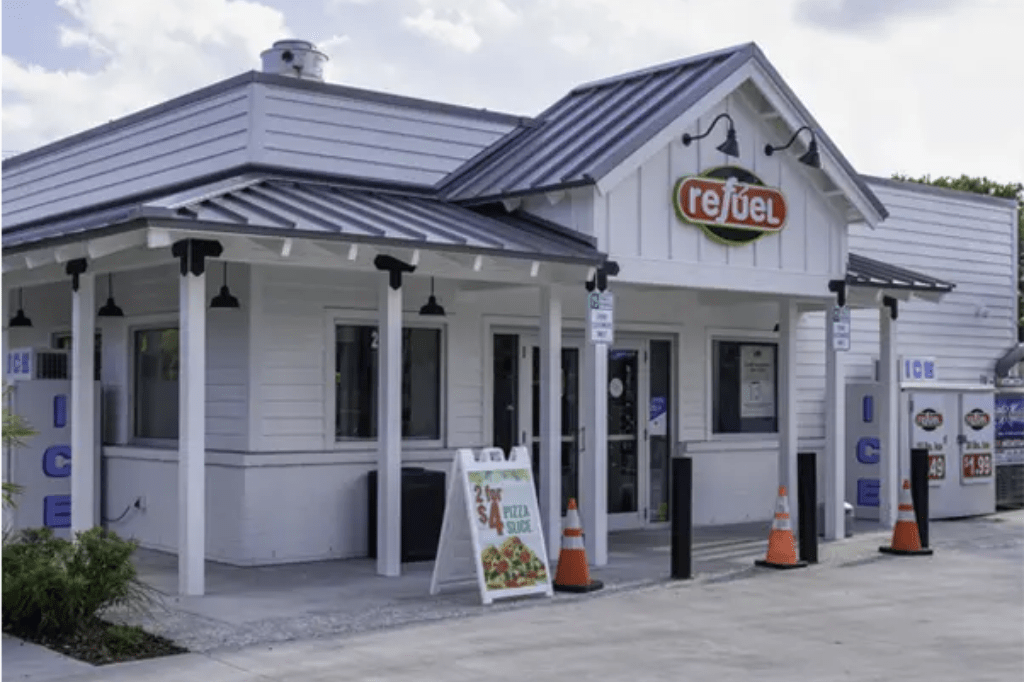 Historical Refuel storefront.