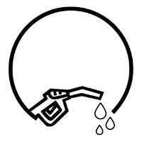 Black Refuel Market gas pump icon.