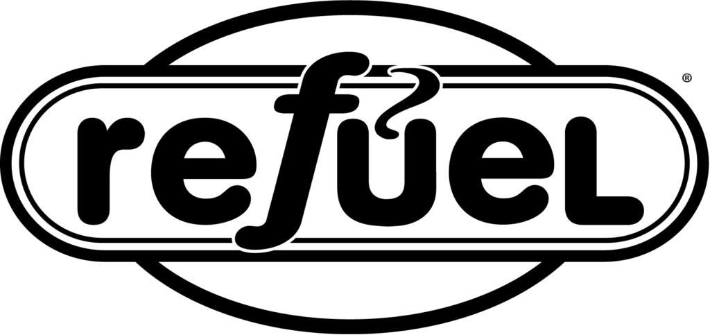 Black Refuel logo.
