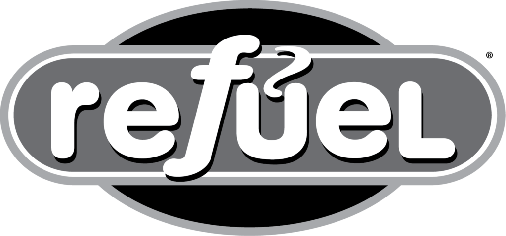 Greyscale Refuel logo.