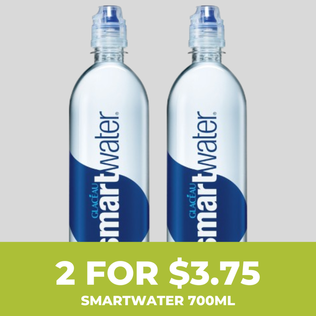Get two 700ml Smartwater bottles for $3.75