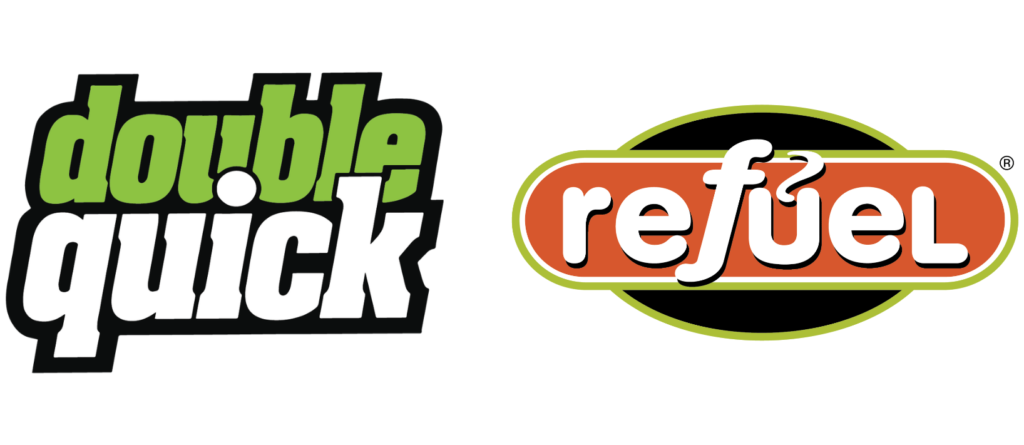 Co brand logos from Refuel and Double Quick.