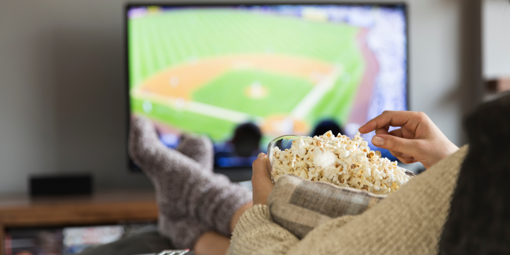 Watch the major league baseball game at home